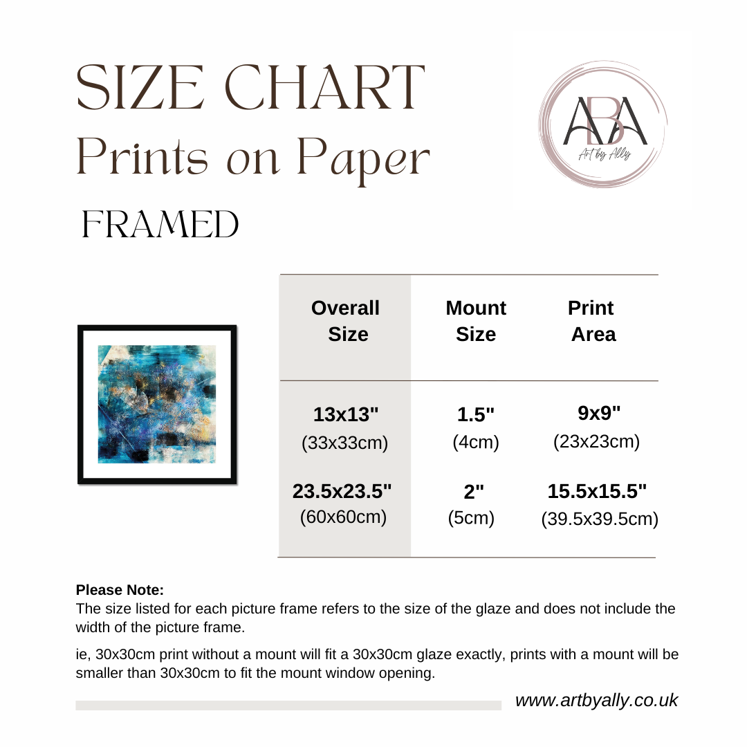 Art by Ally Prints on Paper Size Chart
