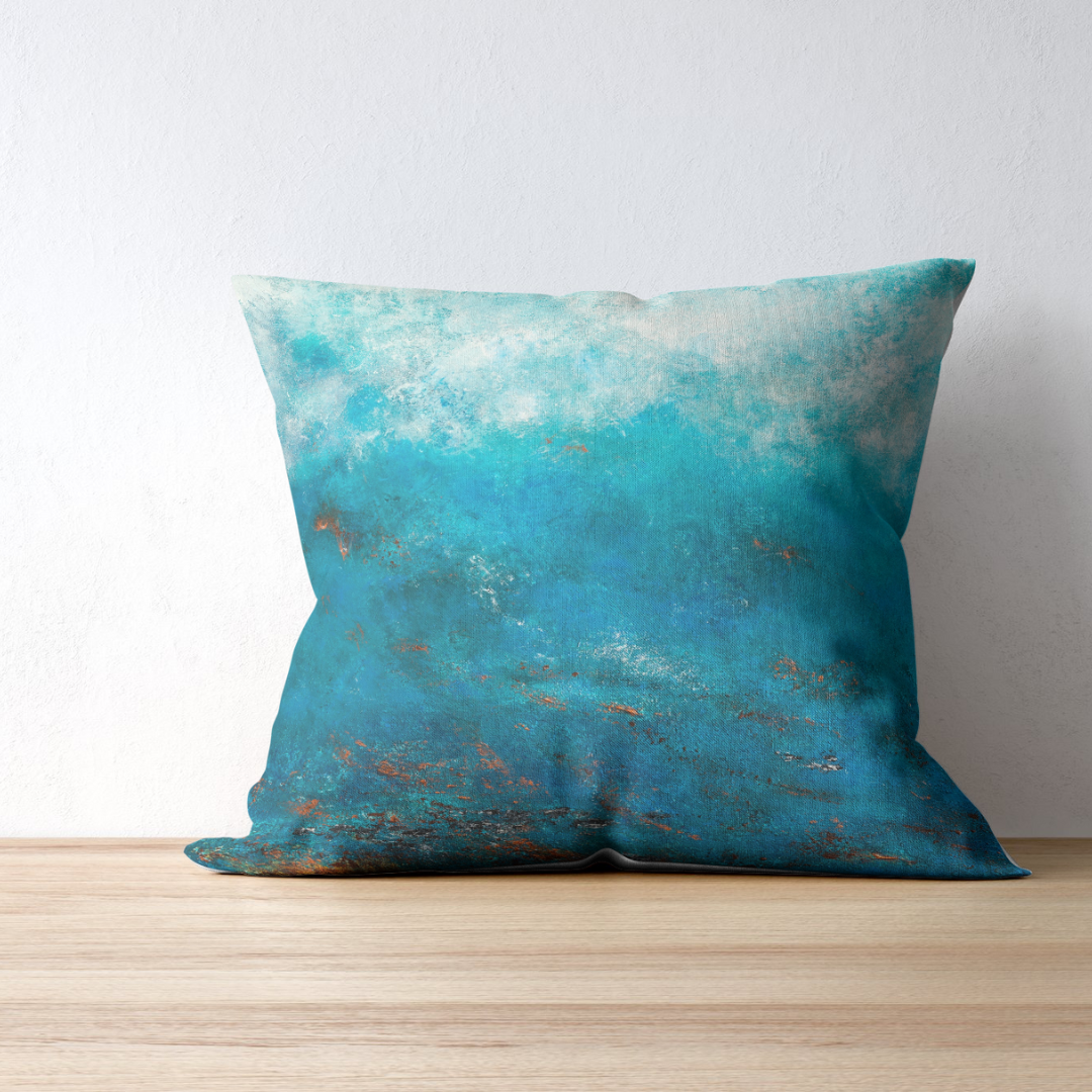 Azure Coast Cushion - Art by Ally