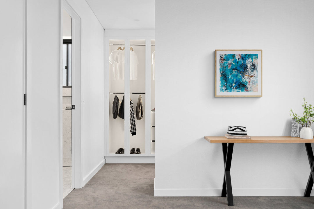 Luminance Fine Art Print in oak frame room mock up
