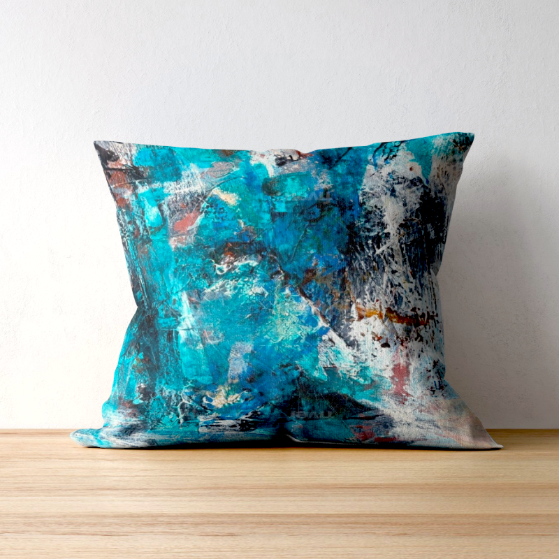 Luminance Luxury Cushion mock up on worktop