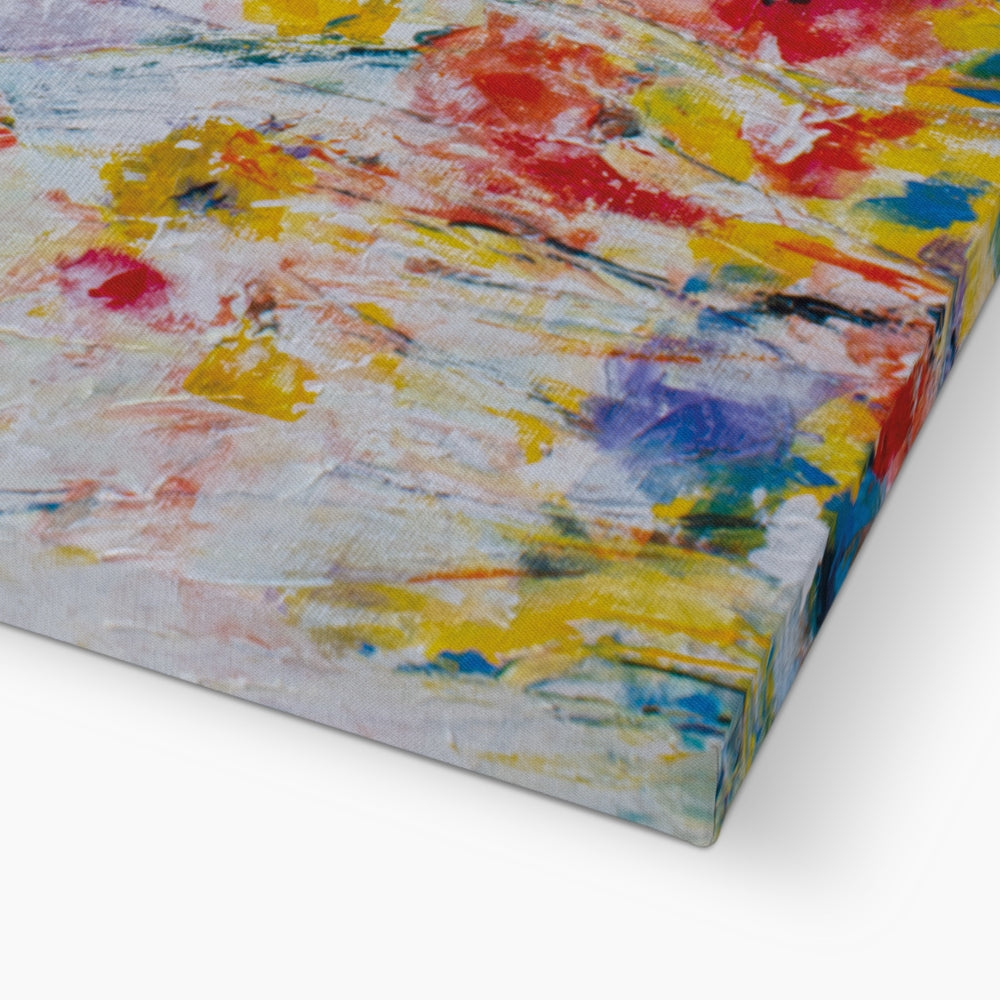 Summer Meadow Floral print on canvas close up
