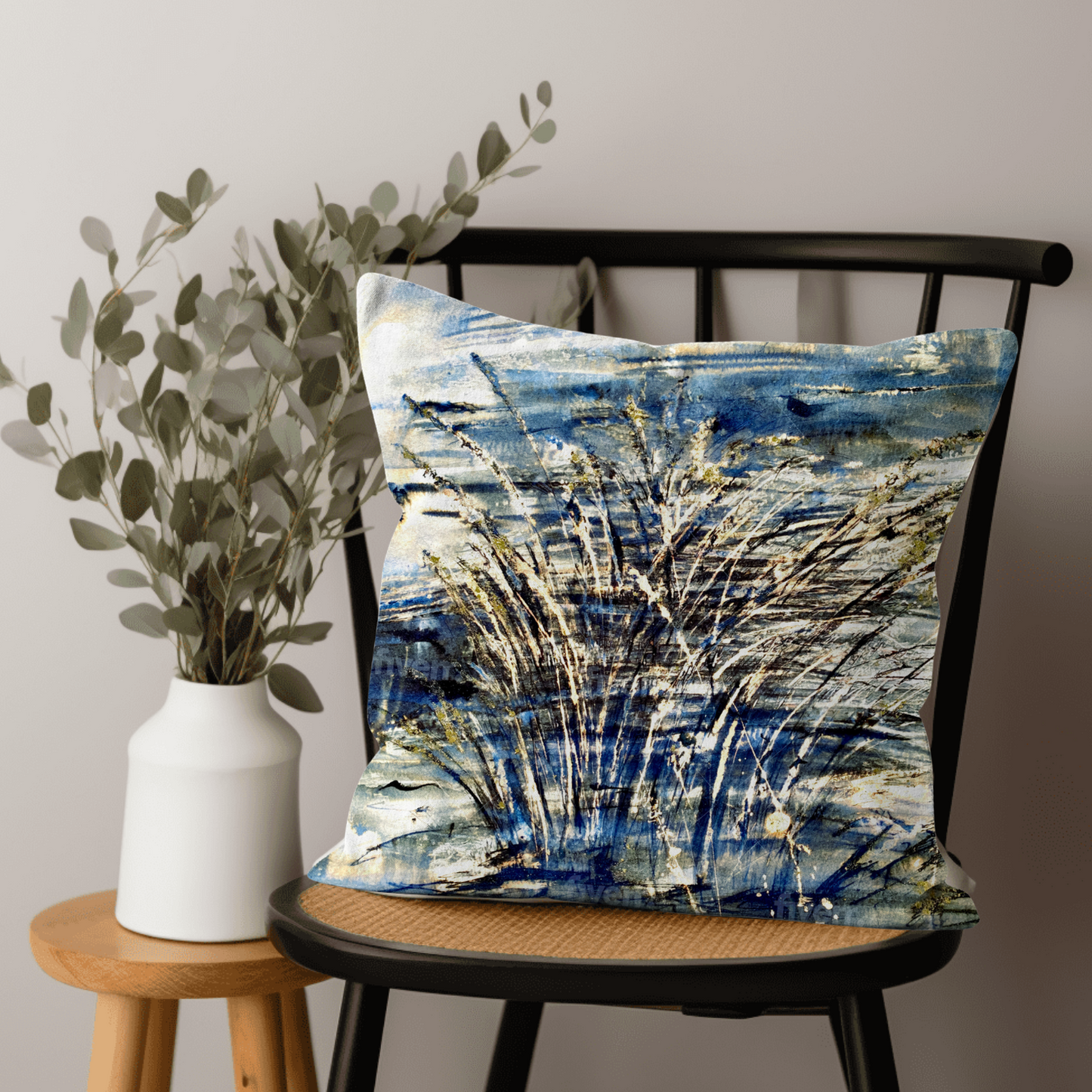 At the Waters Edge Cushion - Art by Ally