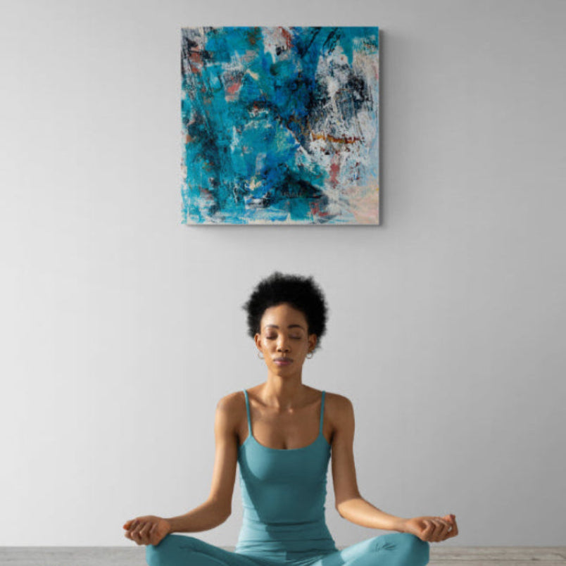 Luminance Abstract Canvas room mock up yoga