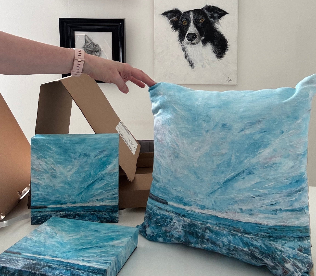 Winter Tide St Andrews - Luxury Cushion - Art by Ally